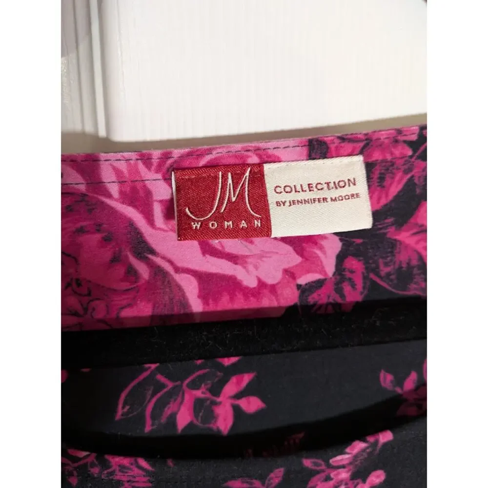 JM collection 1x black and pink floral long sleeve - Picture 2 of 3